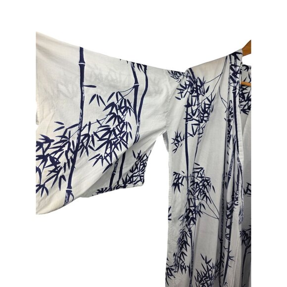 Vintage Japanese Kimono Robe Medium Bamboo Pattern 100% Cotton Made In Japan - Picture 5 of 8